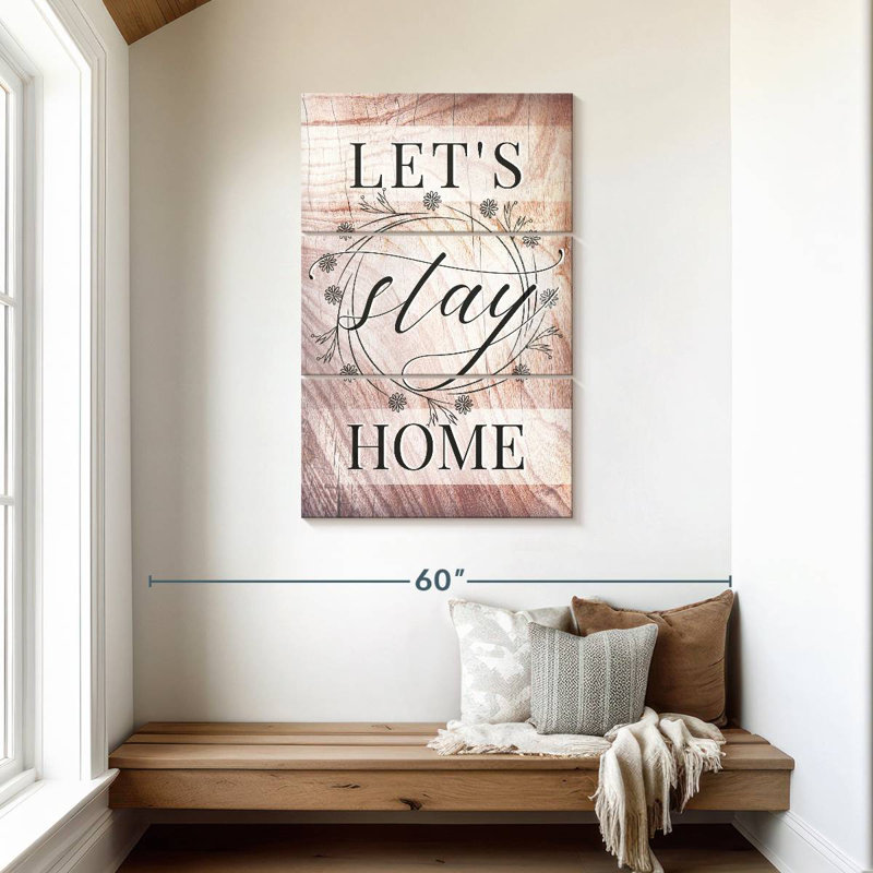 Plaque murale Kema Let's Stay Home Wreath, H 45 po x l 28 po