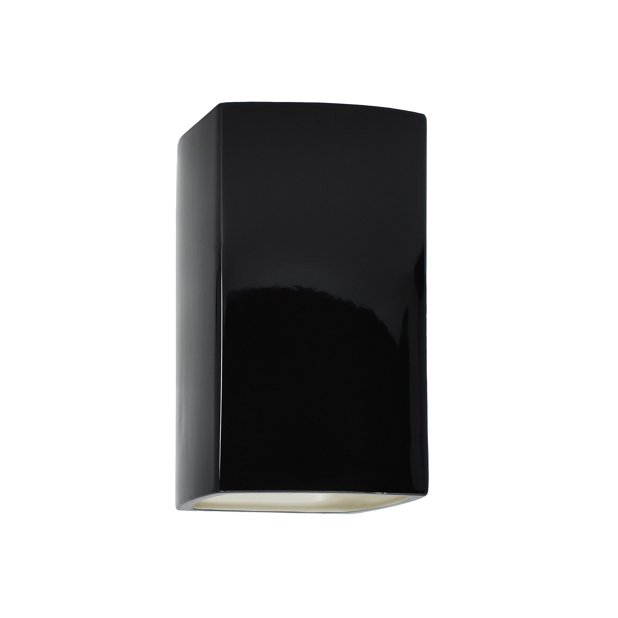 Nomad Outdoor Ceramic LED Wall Light, Gloss Black/Matte White, Integrated LED, 13.5" H x 7.25" W x 4" D