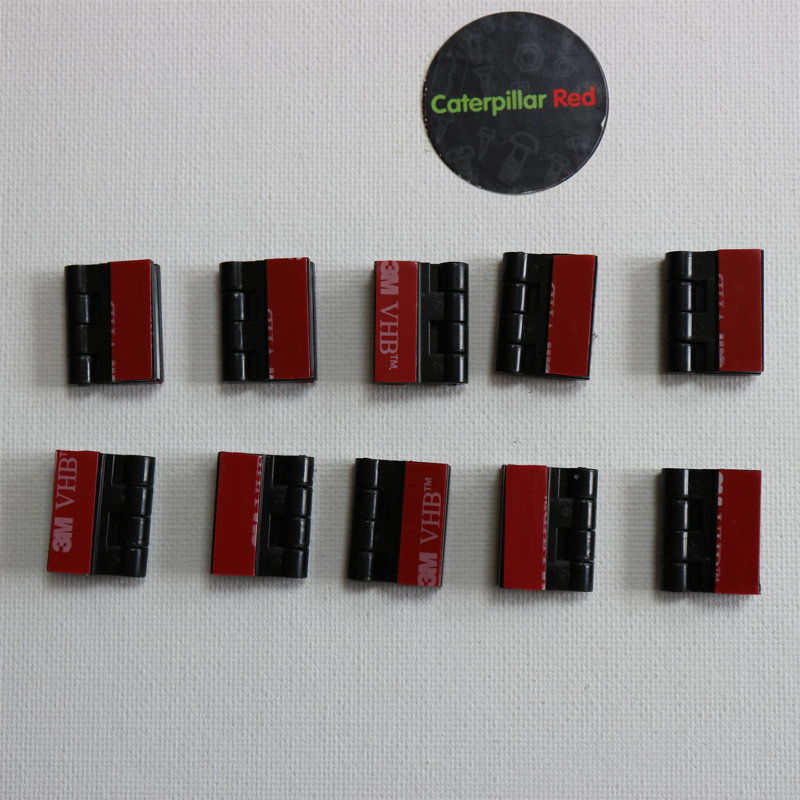 Black Acrylic Hinges - No Glue Required Self Adhesive, Black Plastic 24mm