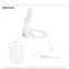 Siège de bidet électrique allongé - Réglages réglables, buse en acier inoxydable, séchoir à air chaud, portatif blanc avec réglage de la température chauffé, jet amélioré, fermeture automatique, plastique