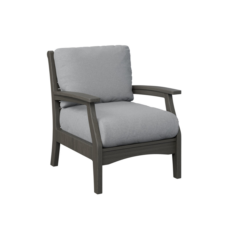 Classic Terrace Outdoor Lounge Chair, Cast Slate, Brazilian Walnut