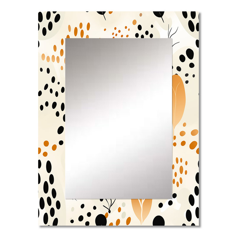 Reproduction de guépard beige et noir Falko Simplicity - miroir mural géométrique unique, miroir moderne, impression d'art en métal