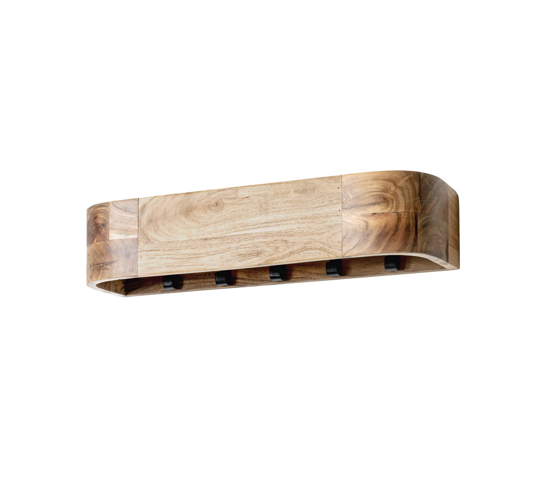 Solid Wood Wall Mounted Required 5 - Hook Coat Rack
