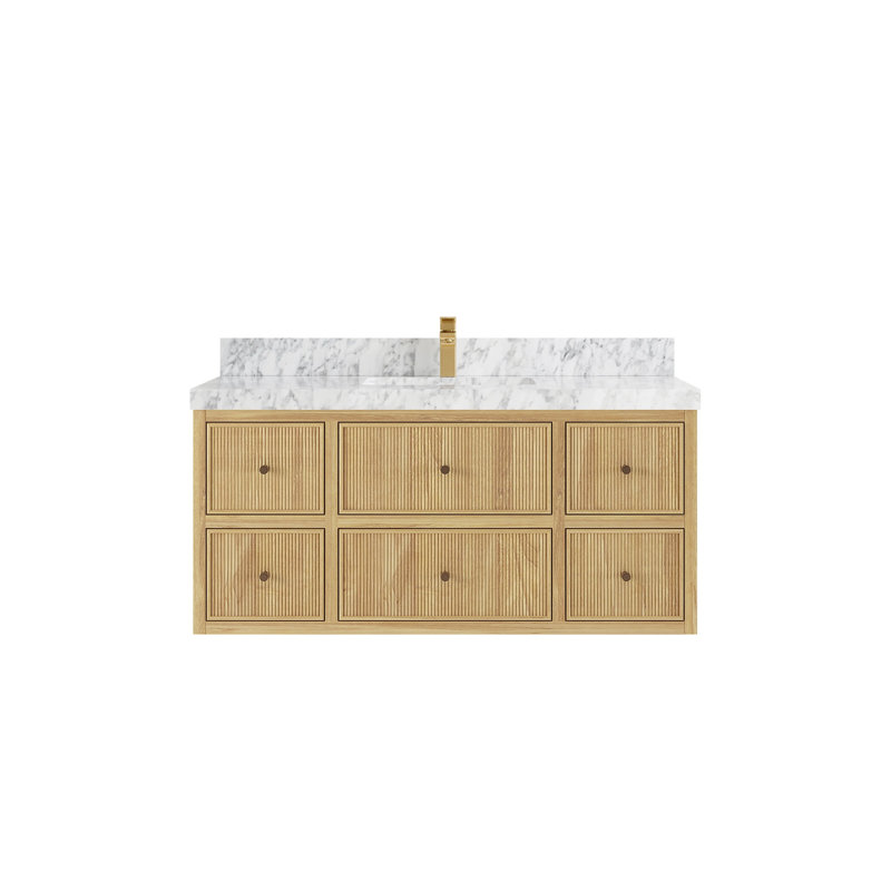 Monnestime 48'' Single Bathroom Vanity with Marble Top