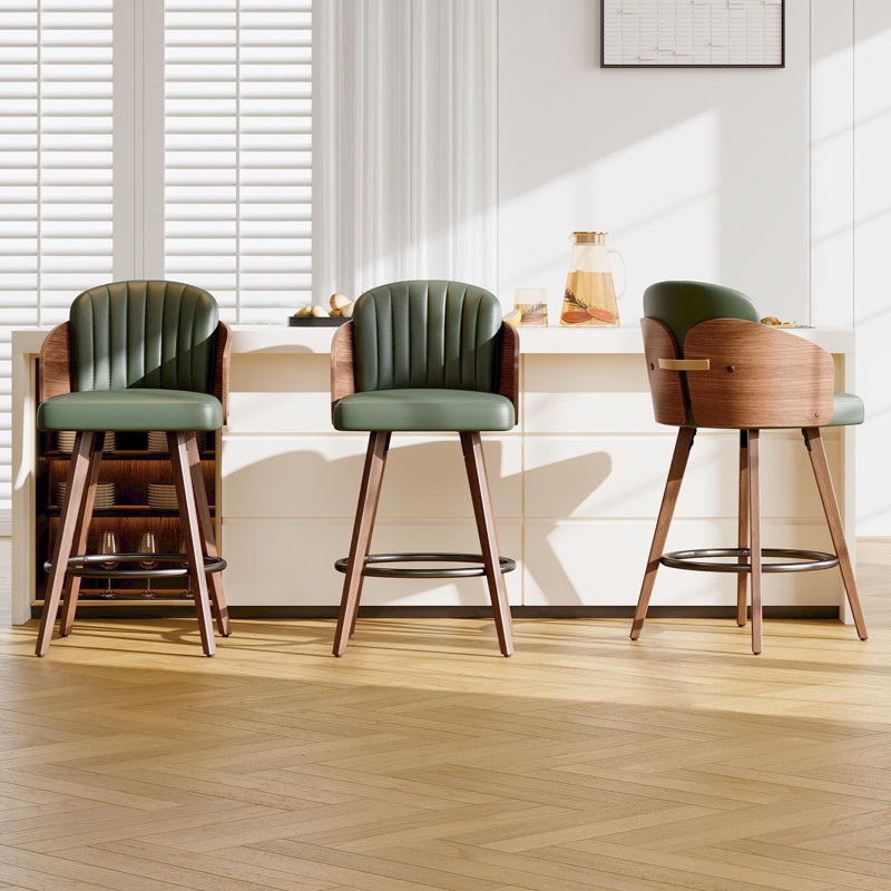 Tyandra 67cm Swivel Bar Stool, Green
