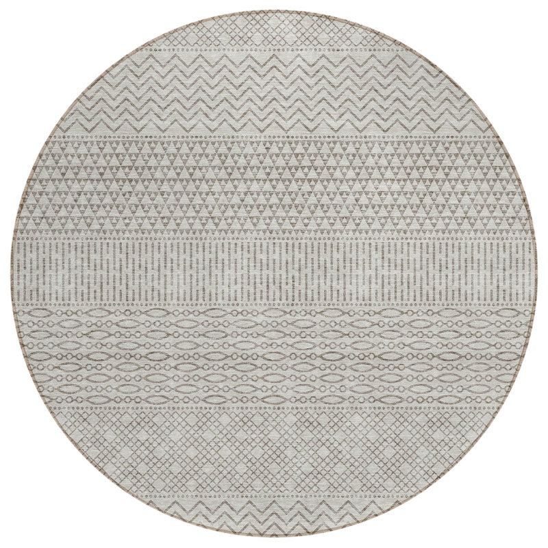 Tisdell Area Rug with Non-Slip Backing, Round 8'