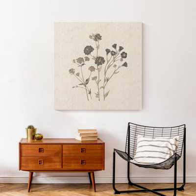 Impression sur toile botanique gris anthracite
