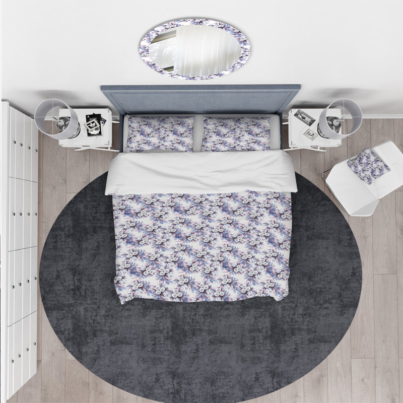 Ensemble de housse de couette floral, Housse de couette très grand + 2 taies décoratives