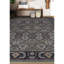 Tapis crème et noir noué à la main de haute qualité
