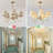 5-light Boho Farmhouse Chandelier With Woven Fabric Shades, 34" Rustic Coastal Pendant Light Brass Chandelier For Dining Room Kitchen Island Living Room Entryway-56589764