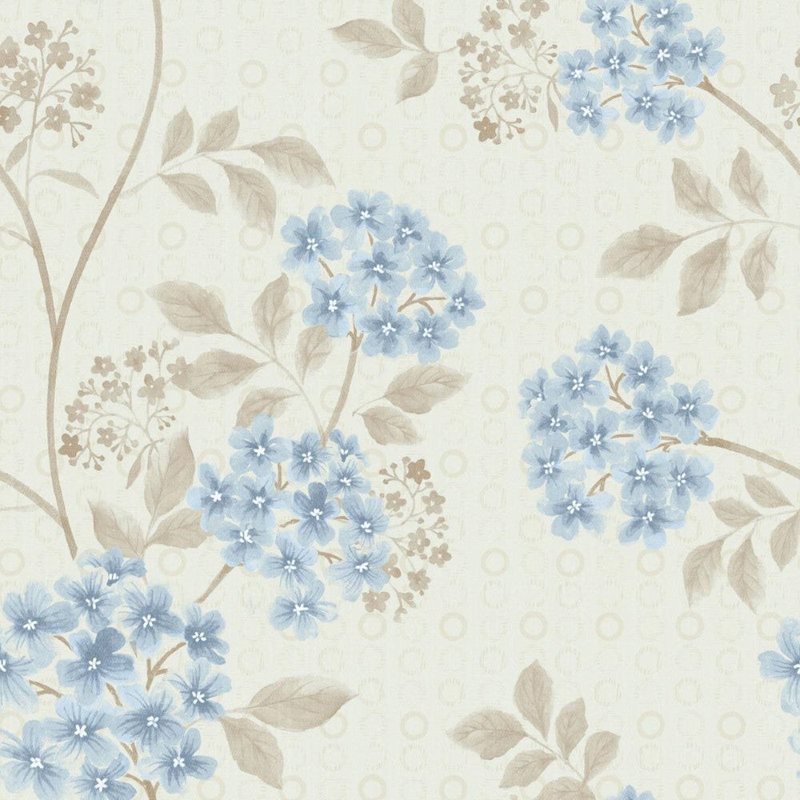Rouleau de papier peint adhésif floral bleu L 8,5 pi x l 24 po