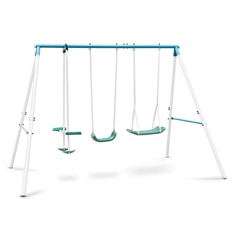 OneConcept Metal Swing Set with 3 Swing(s), Blue