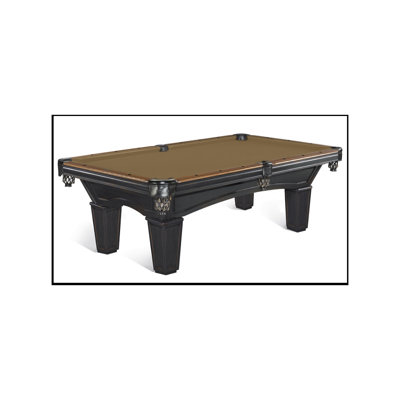 Glenwood 8' Matte Black & Chestnut Tapered Leg Billiard Table With Professional Installation -  Brunswick Billiards, 28503880352