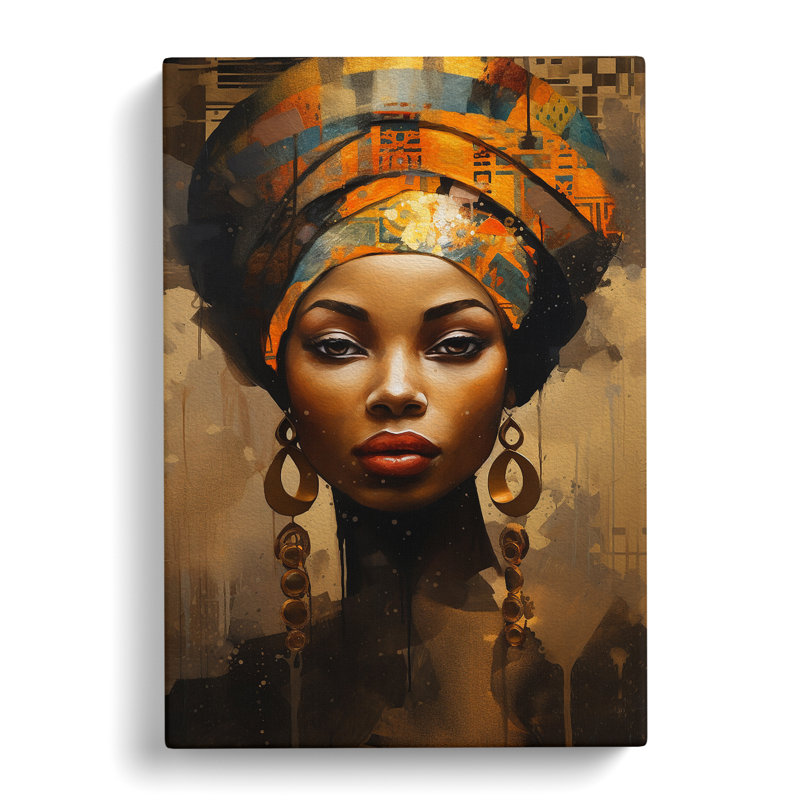 African Woman Dadaism - Wrapped Canvas, 50cm H x 35cm W x 3cm D