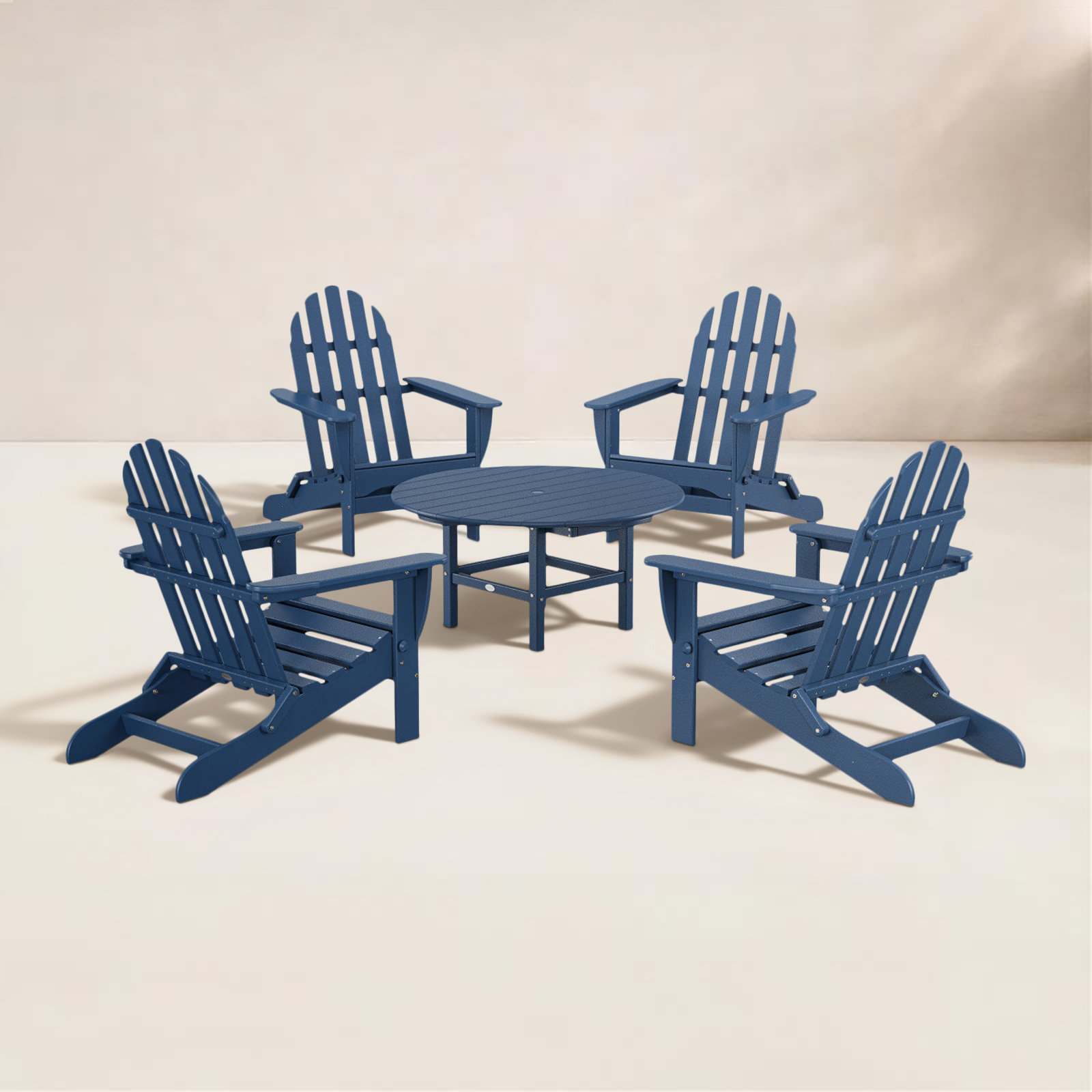 POLYWOOD® Classic Adirondack 4-Person Patio Seating Group, Navy