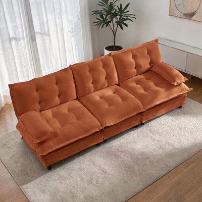 Canapé modulaire en chenille 3 places 107 po Geneveve avec coussin en mousse compressée pour le salon
