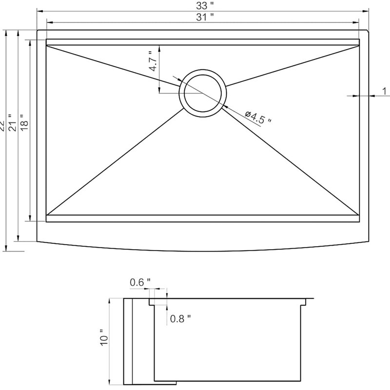 Matte Black Kitchen Sink, 33" - Scratch , With X-Shaped Diversion Water Design And Roll Mat For Durability Sink 33", Gunmetal Stainless Steel To Stains, Scratches, Heat, Drain Accessory Kit