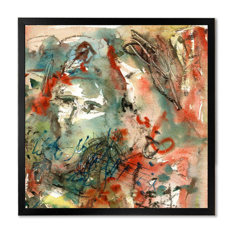 Musique, peinture abstraite II - sur, Cadre photo noir, H 16 po x l 16 po x P 1 po