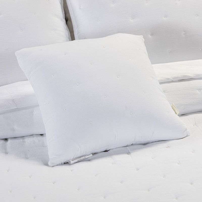 Ensemble de courtepointe en microfibre 4 pièces Julia, Blanc, Courtepointe double / grand et 2 taies décorative