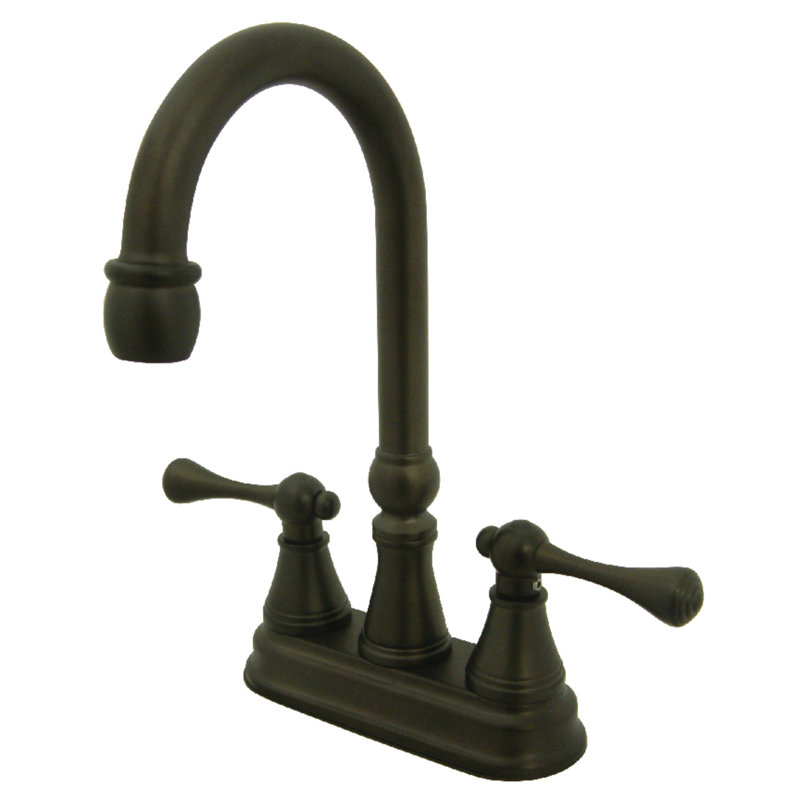 Kingston Brass Victorian Two-Handle 2-Hole Deck Mount Bar Faucet, Oil Rubbed Bronze