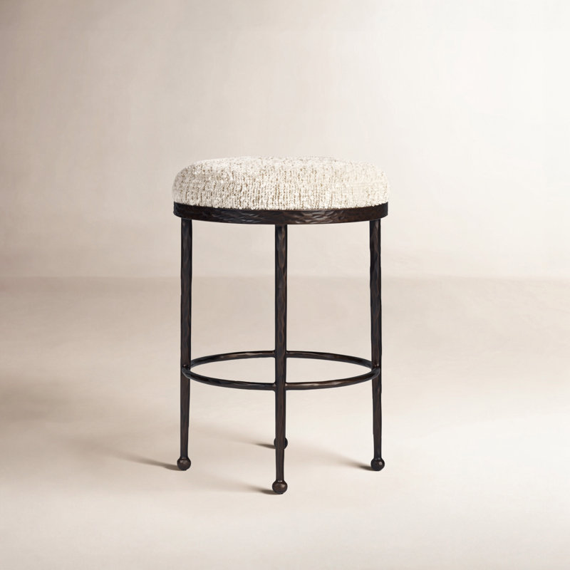 Eloise Backless Metal Stool, Counter Stool (27.25" Seat Height), Surrey Ochre