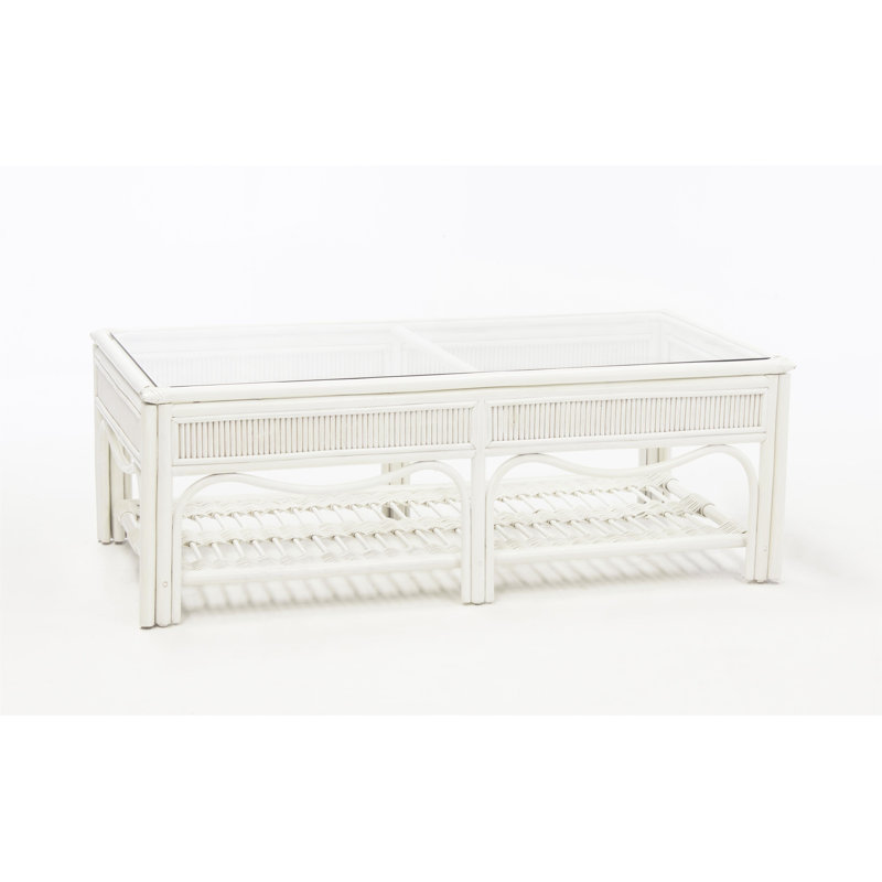 Table basse avec rangement Wittig, Blanc délavé