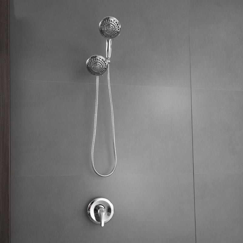 Système de douche de pluie à 6 jets 2 en 1 avec portatif (1,8 gal / min), Chrome poli