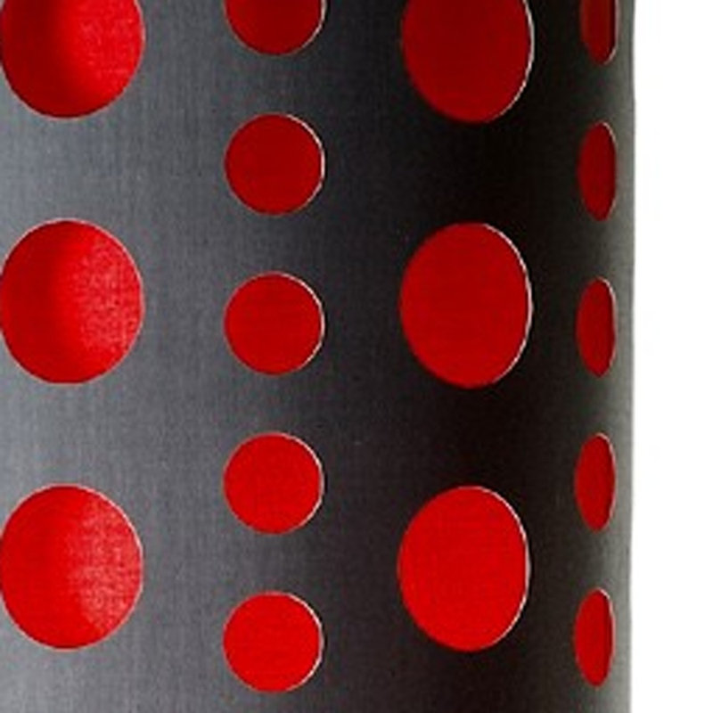 66" Steel Novelty Floor Lamp With Drum Shade, Gray/Red
