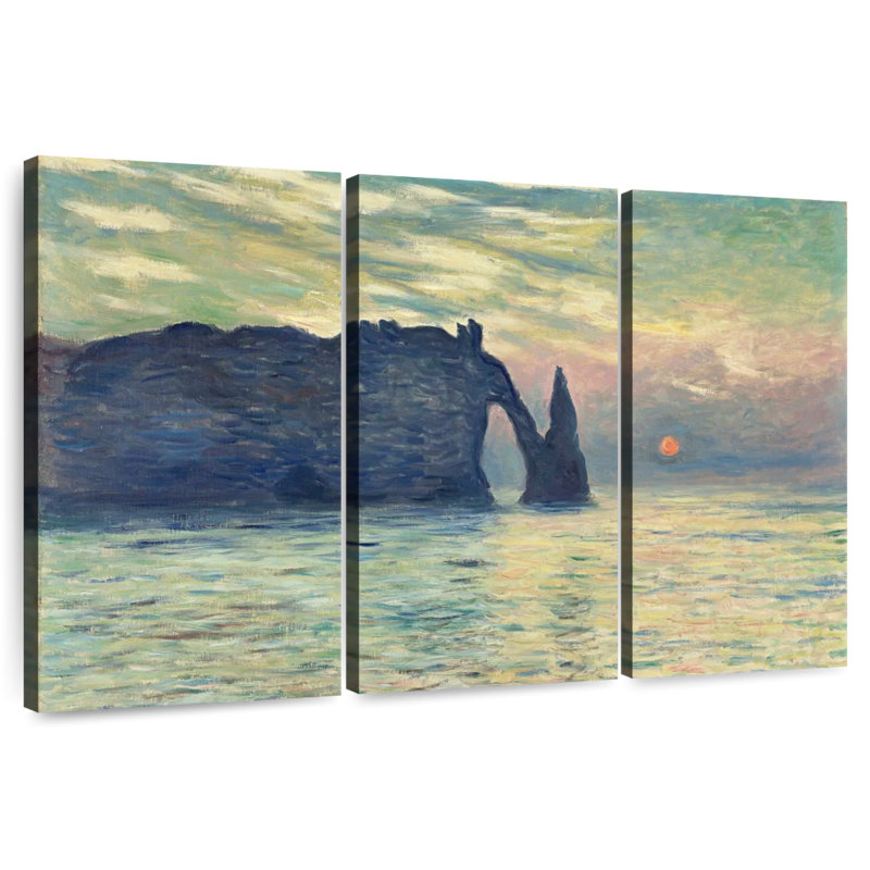 Gillard The Cliff Etretat Sunset, H 28 po x l 45 po