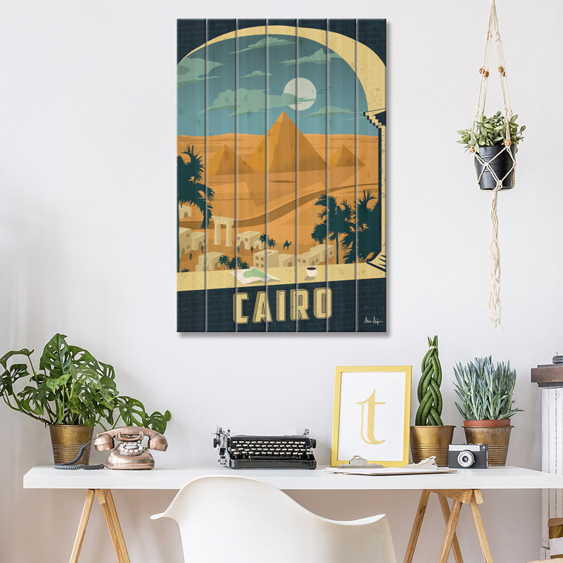 Impression sur bois «Ibissam Cairo» - Sans cadre, H 26 po x l 18 po x P 1,5 po