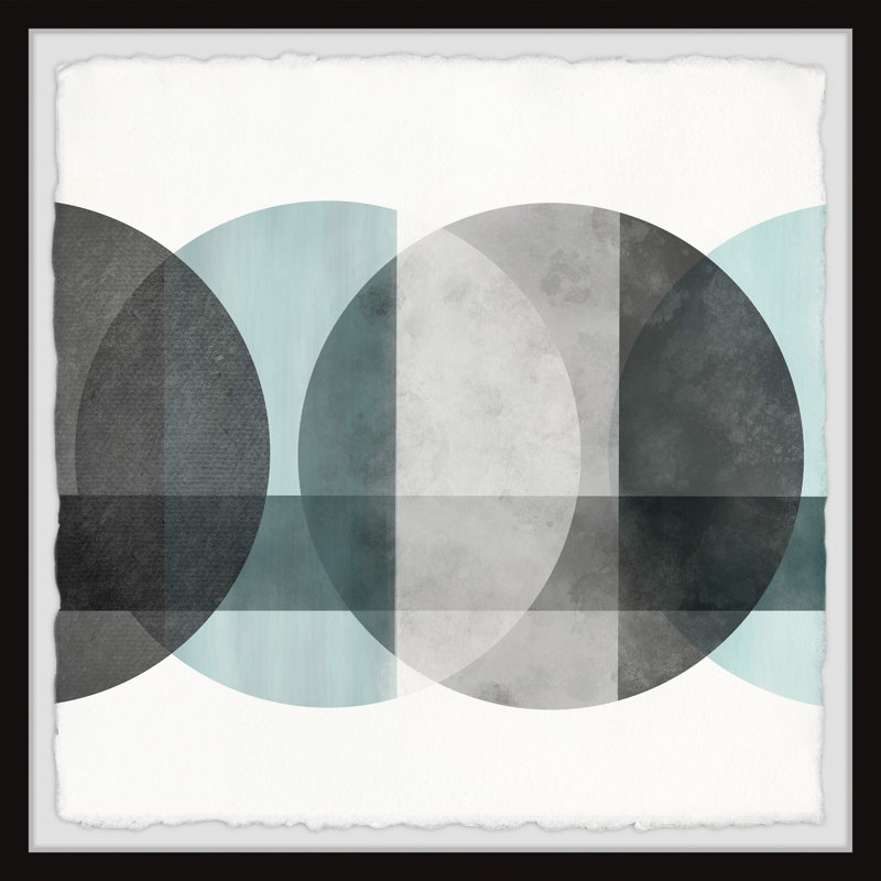 Overlapping Moons - Single Picture Frame Painting, 41cm H x 41cm W x 3.81cm D