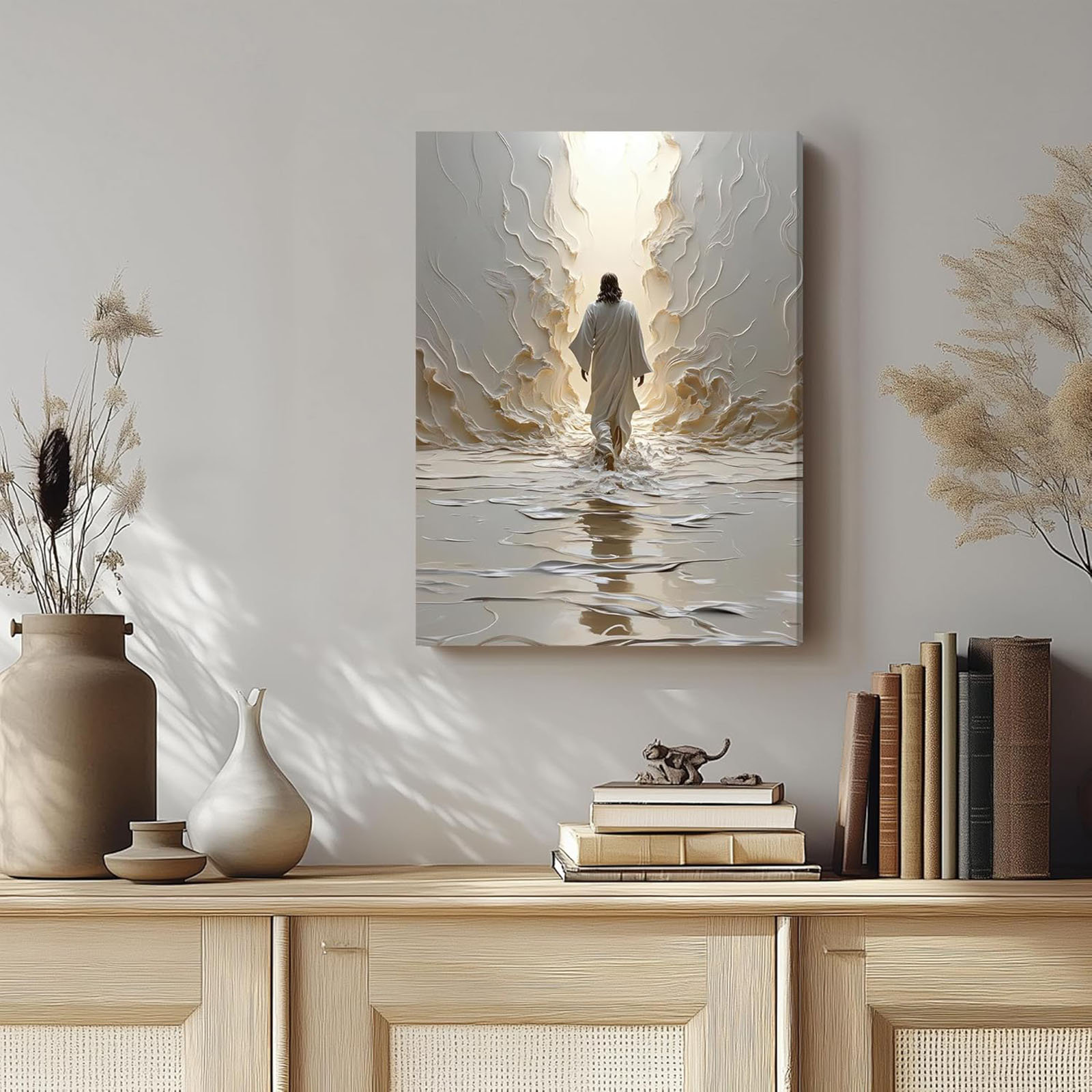 Latitude Run® Jesus Walking On Water Christian Canvas Wall Art ...