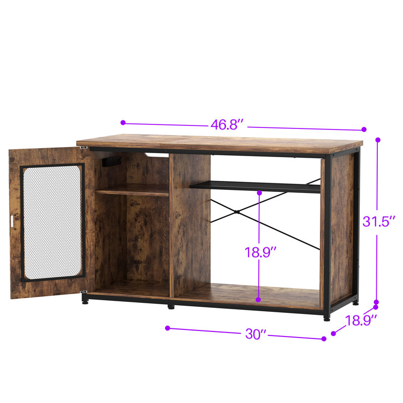 Rectangle Aquarium Stand And Reptile Stand With Power Outlets & LED Light, Grey