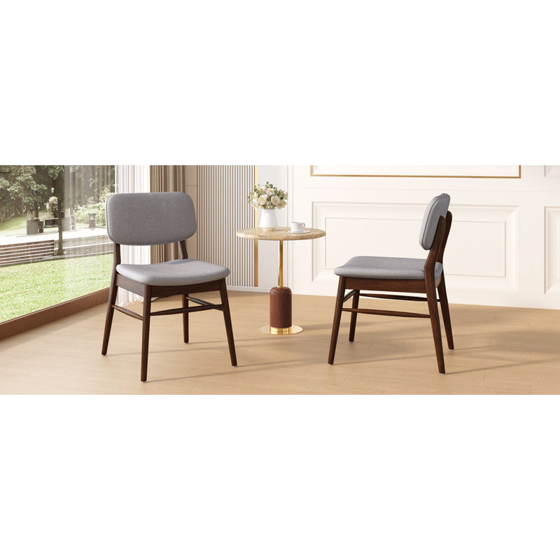 Ensemble de chaises de salle à manger rembourrées Mid-Century, Gris clair