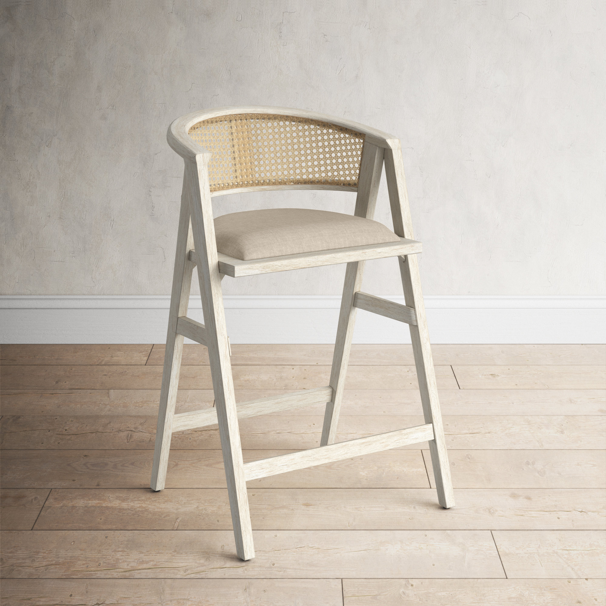 Melfort Cane Stool, Bar Stool (30.75" Seat Height)