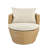 KONO OUTDOOR PATIO 3PC BOHO FAUX WICKER CHAT SET, BEIGE CUSHION