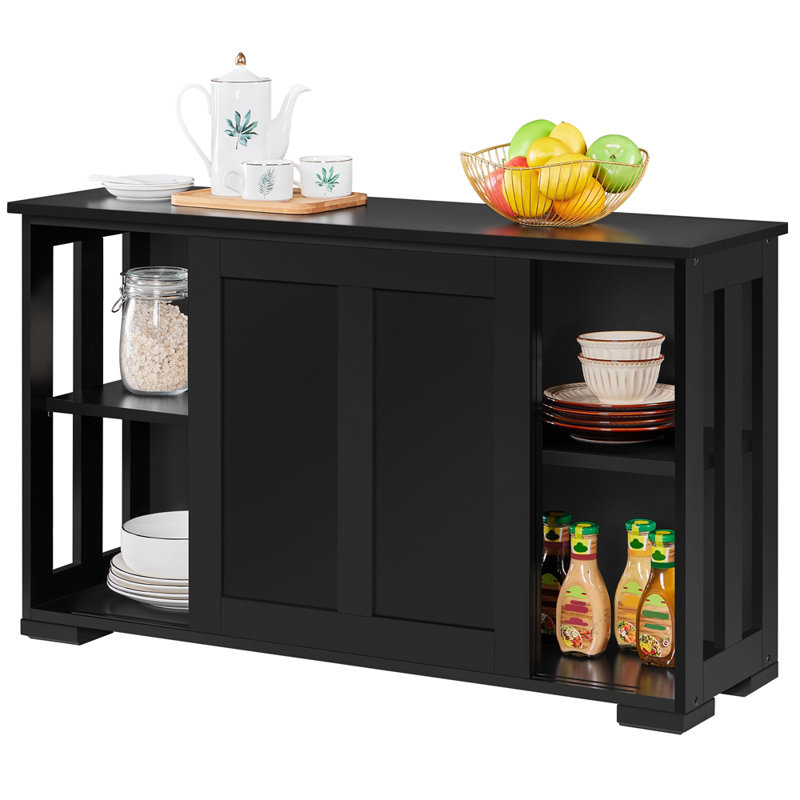 107cm Multifunctional Sideboard with Concealed Storage, Black