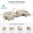 Colbey 172" Upholstered U-shape Modular Cloud Corner Sectional with Storage Console Table & 2 Ottomans-123817975