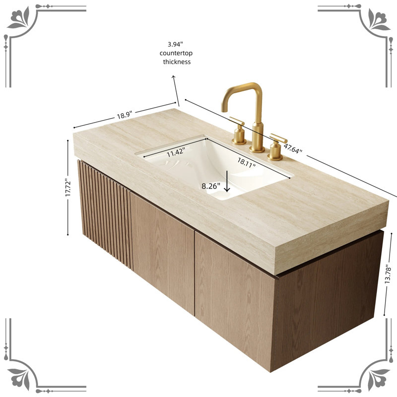 Wall Mounted With Stone Top, Single-Hole