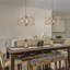 Lustre géométrique unique à 3 lumières avec détails en bois Marcus