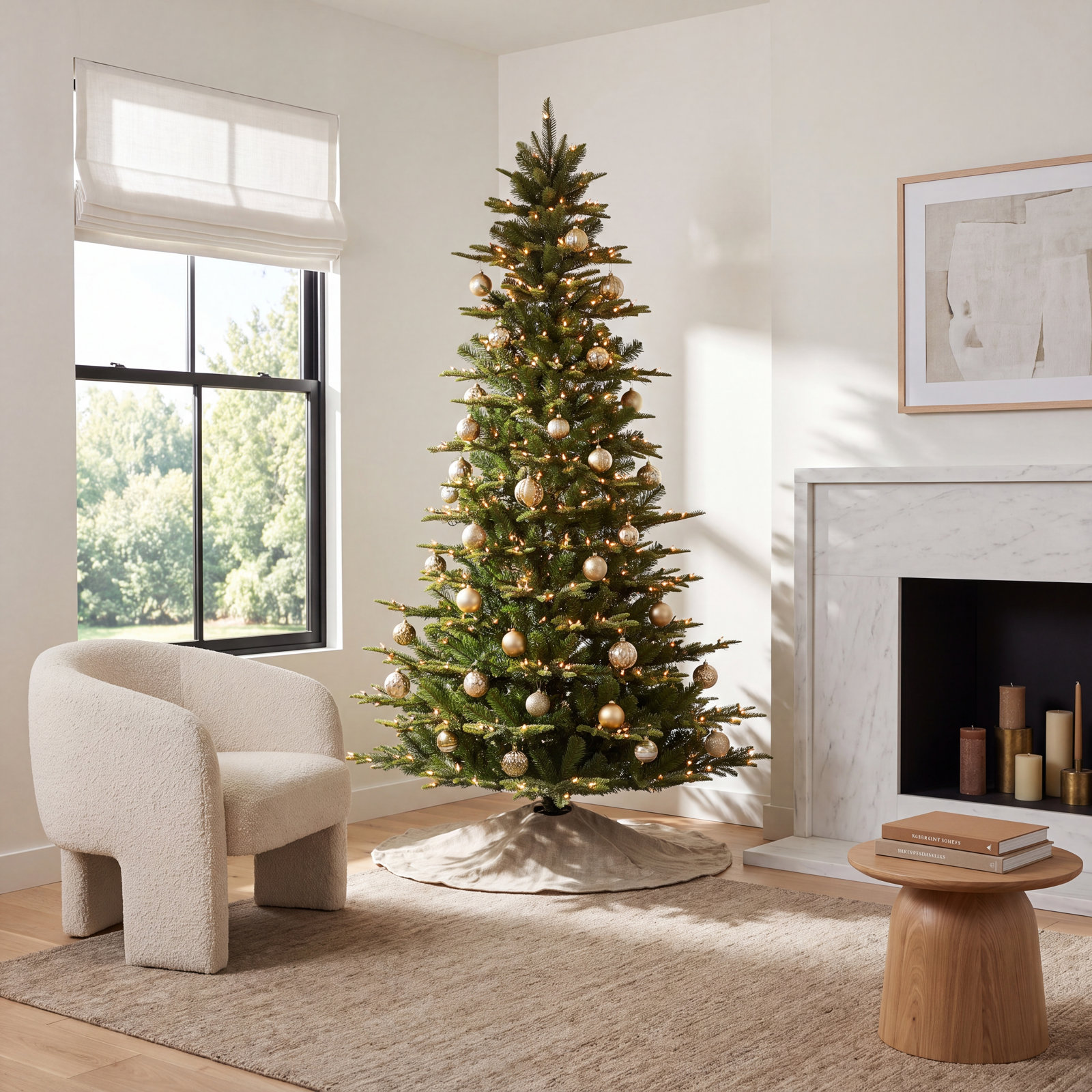 108' Lighted Artificial Fir Christmas Tree