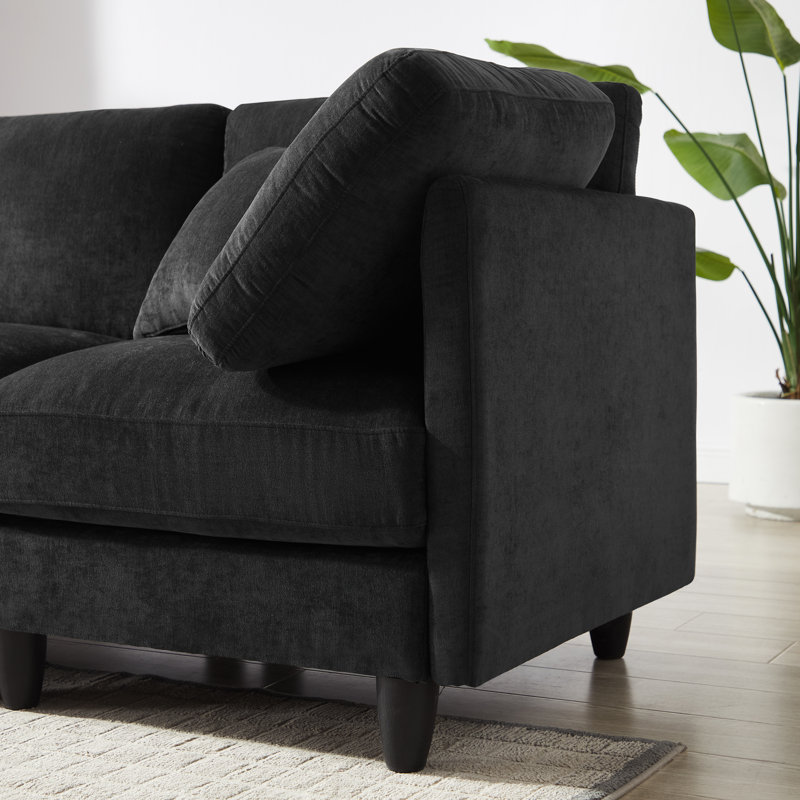 7-seater U-shaped combination upholstered sofa, Dark Gray Velvet