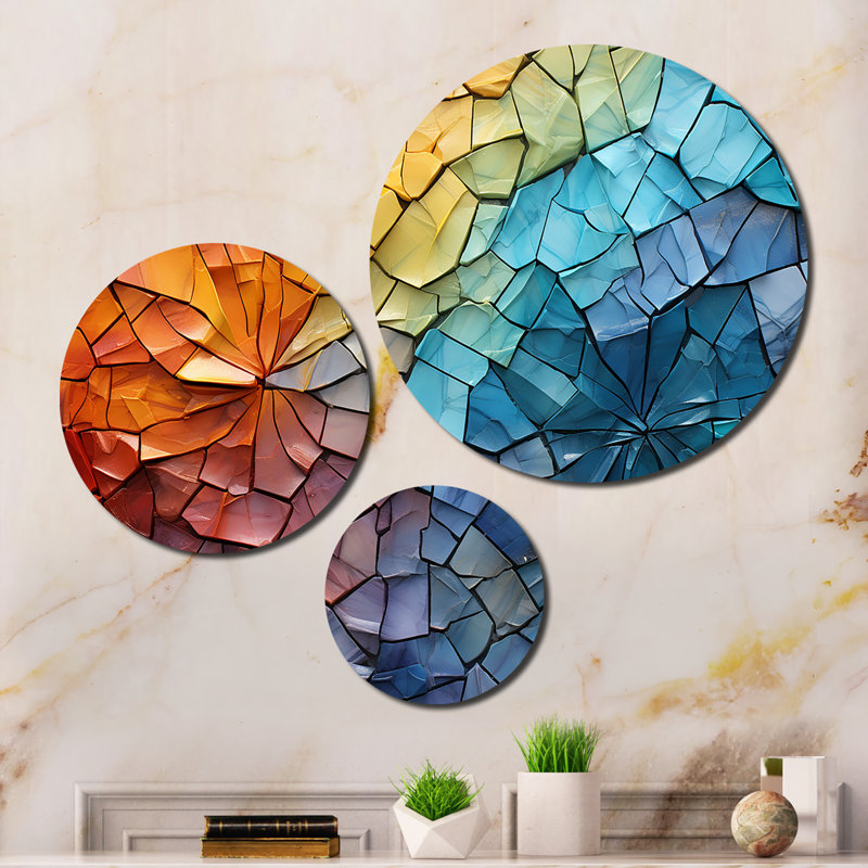 Colorful Mosaic II Abstract Wall Decor on Metal