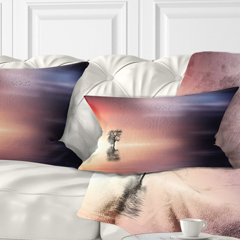 Coussin Lonely Tree and Birds, Rectangulaire, 12 po x 20 po