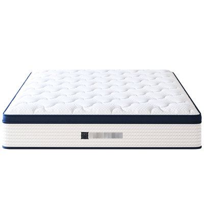 Matelas Queen 10 po en mousse à mémoire de forme, coton rafraîchissant pour un sommeil réparateur, soutien ferme, isolation des mouvements, conception respirante, sans housse en fibre de verre, fermeté moyenne à élevée, finitions américaines.