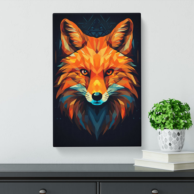 Fox Geometric - No Frame Print, 50cm H x 35cm W x 3cm D
