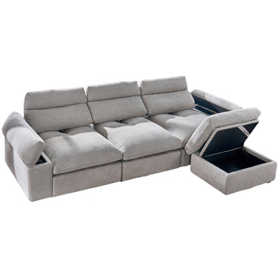 Versatile Adjustable Sofa Burlap Modern Living Room & Bedroom Comfort