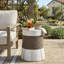Table d'appoint MGO - table de bout pour l'extérieur, gris clair et brun