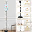  Lampe sur pied 68,5 "à arc floral bleu clair avec abat-jour en lin et ampoule DEL incluse