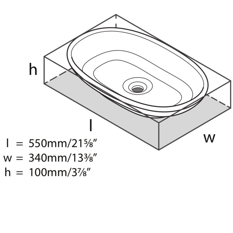 Victoria + Albert Cabrits 13.38'' White Plastic Oval Bathroom Sink